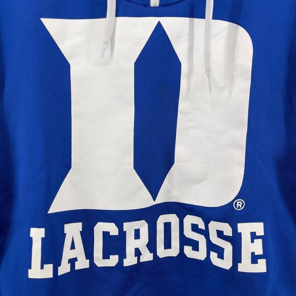 DUKE UNIVERSITY Sweatshirt Adult M LACROSSE BLUE DEVILS Fleece Hooded 1/4 Zip - Picture 7 of 12